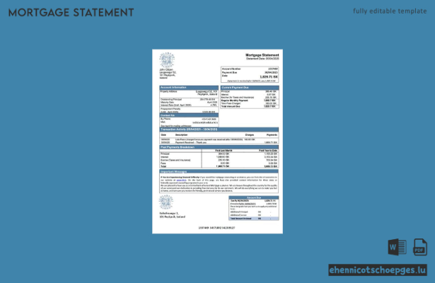 Beispielansicht eines Hypothekenauszugs der isländischen Zentralbank (Word- und PDF-Format)